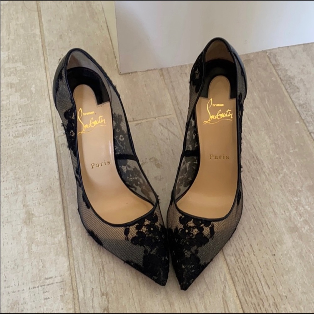 Christian Louboutin Black Lace Heels